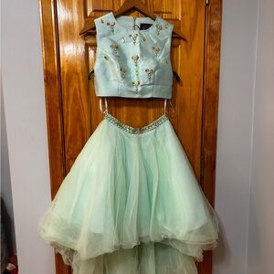 Camille La Vie Light Mint Embellished Two-Piece Formal Dress